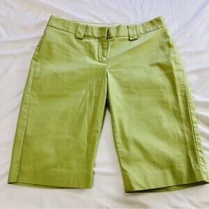 Express Editor Design Studio Light Green Bermuda Shorts Polished Relaxed Chic